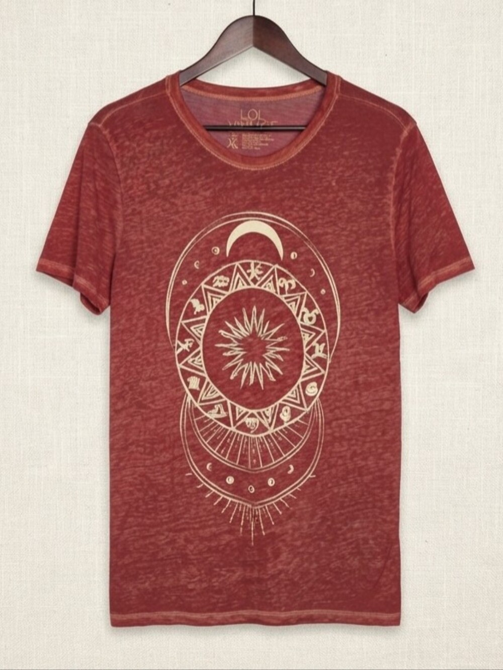 L.O.L. Vintage Zodiac Maroon Short Sleeve Graphic Tee